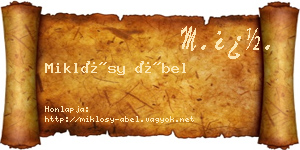 Miklósy Ábel névjegykártya