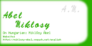 abel miklosy business card