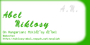 abel miklosy business card